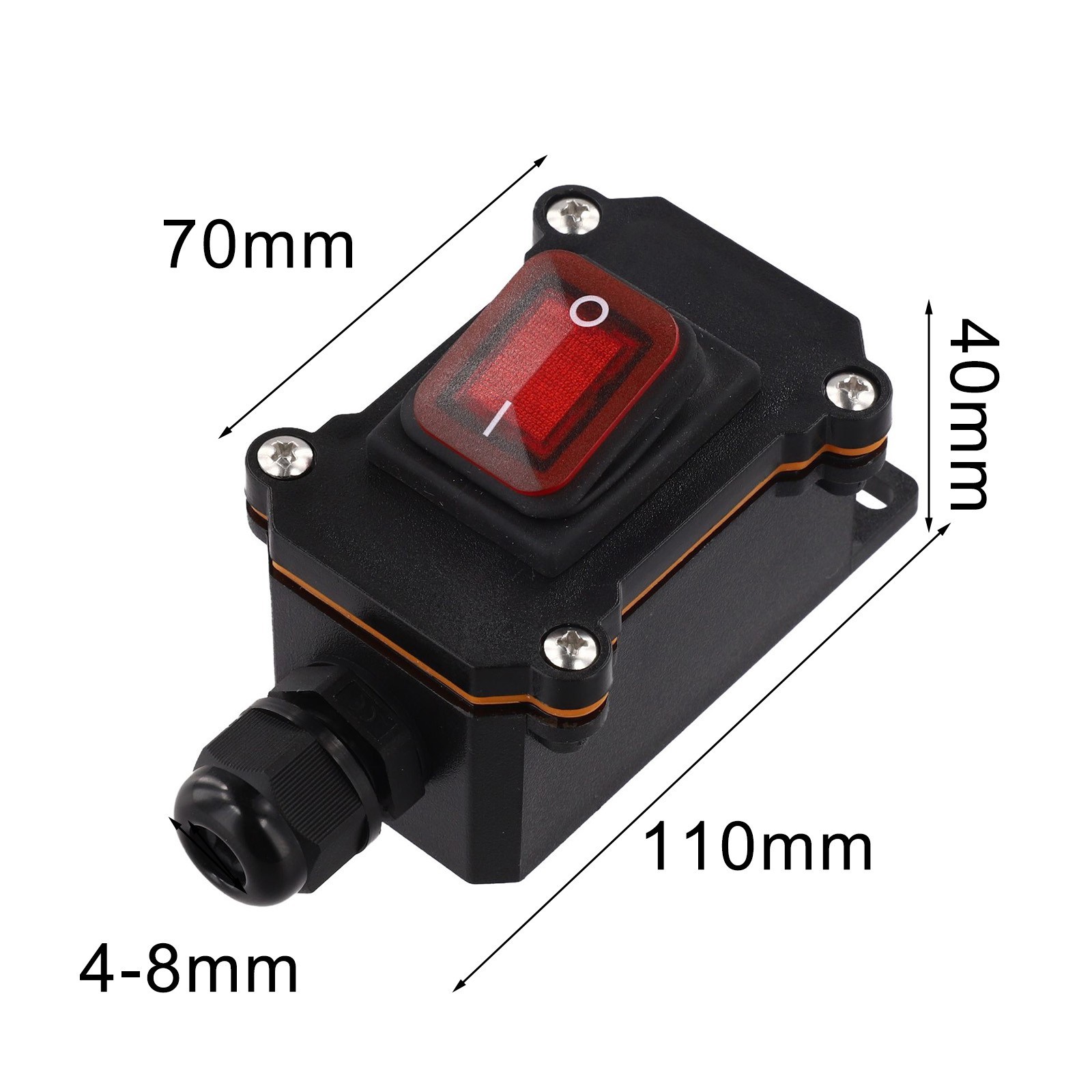 High Capacity IP65 Waterproof Switch for For outdoor Applications 12V 24V 220V
