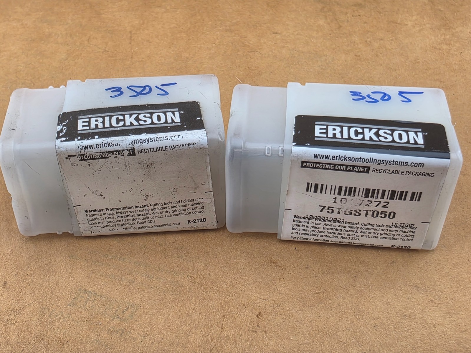 TWO NEW ERICKSON 75TGST050, 1/2″ Single Angle Coolant Style Solid Tap Collet