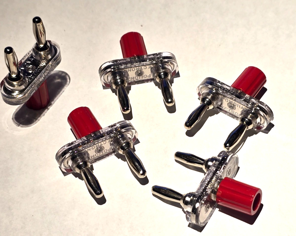 Lot of 5 – Pomona Model 5165 Double Banana Plug Shorting Bar With Binding Post