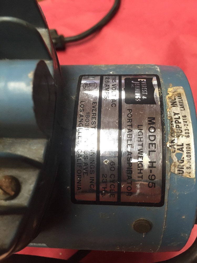 Everest & Jennings H-95 Lightweight Portable Aspirator Machine
