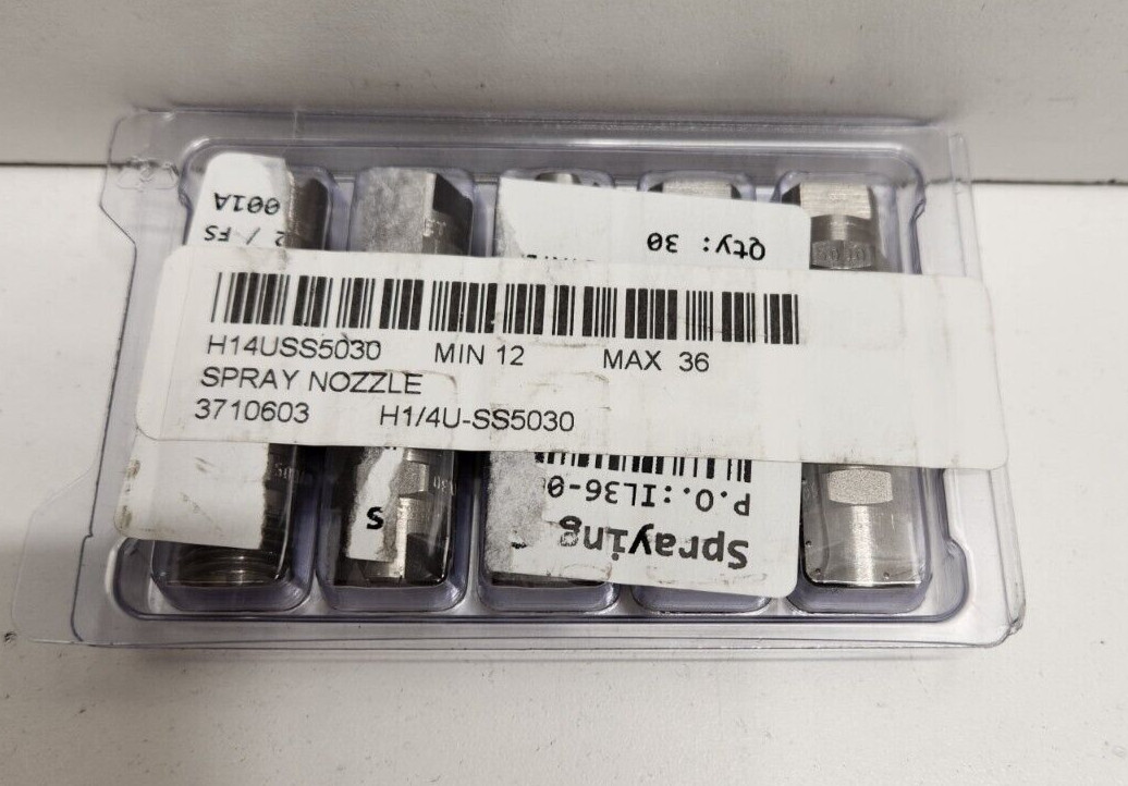 LOT OF 10 NEW! SPRAYING SYSTEMS 1/4″ VEE JET SPRAY NOZZLES H1/4U-SS5030