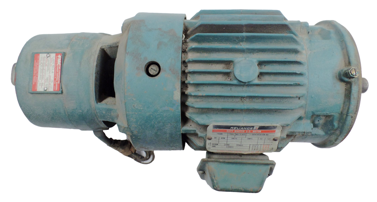 RELIANCE ELECTRIC P18H1776A WB DUTY MASTER A-C MOTOR 184TC W/ FMC 1-055-051-1