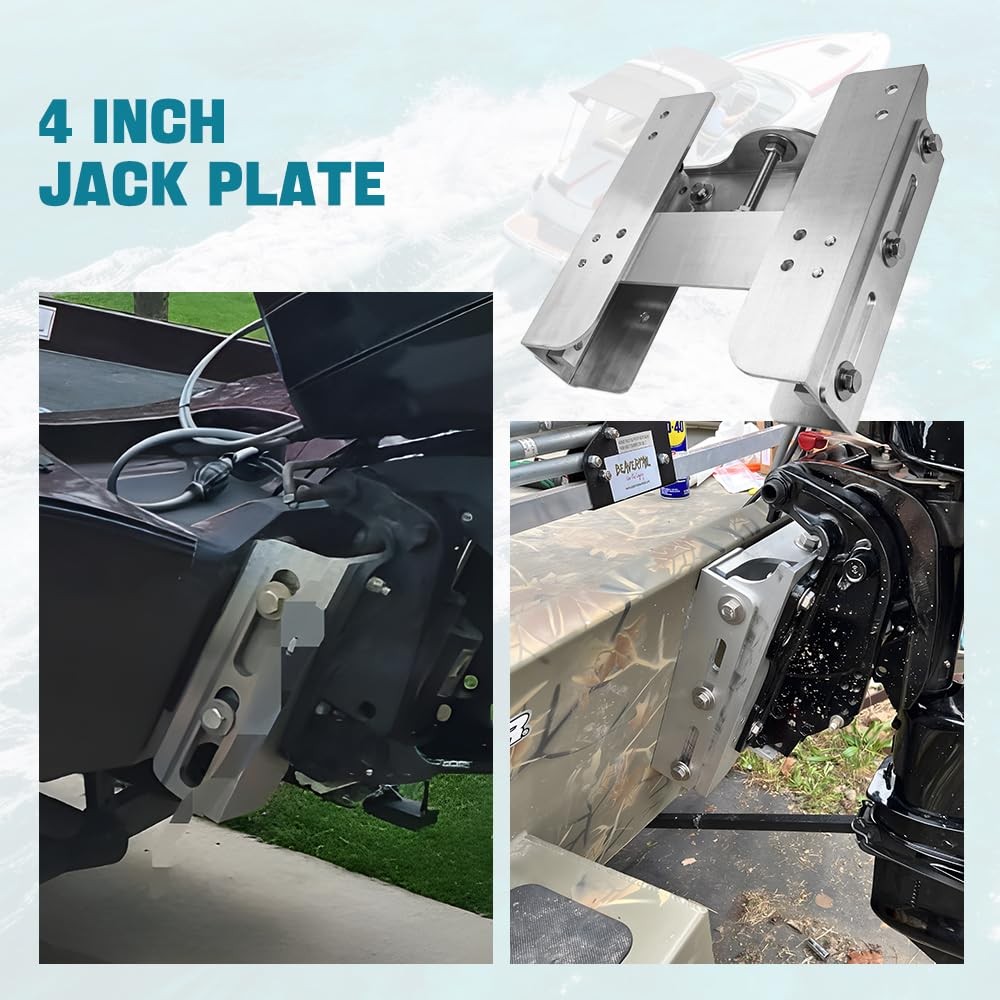 BARTOO 4″ Set Back Jack Plate Manual Power Lift Transom Adjustable Jack Plate…