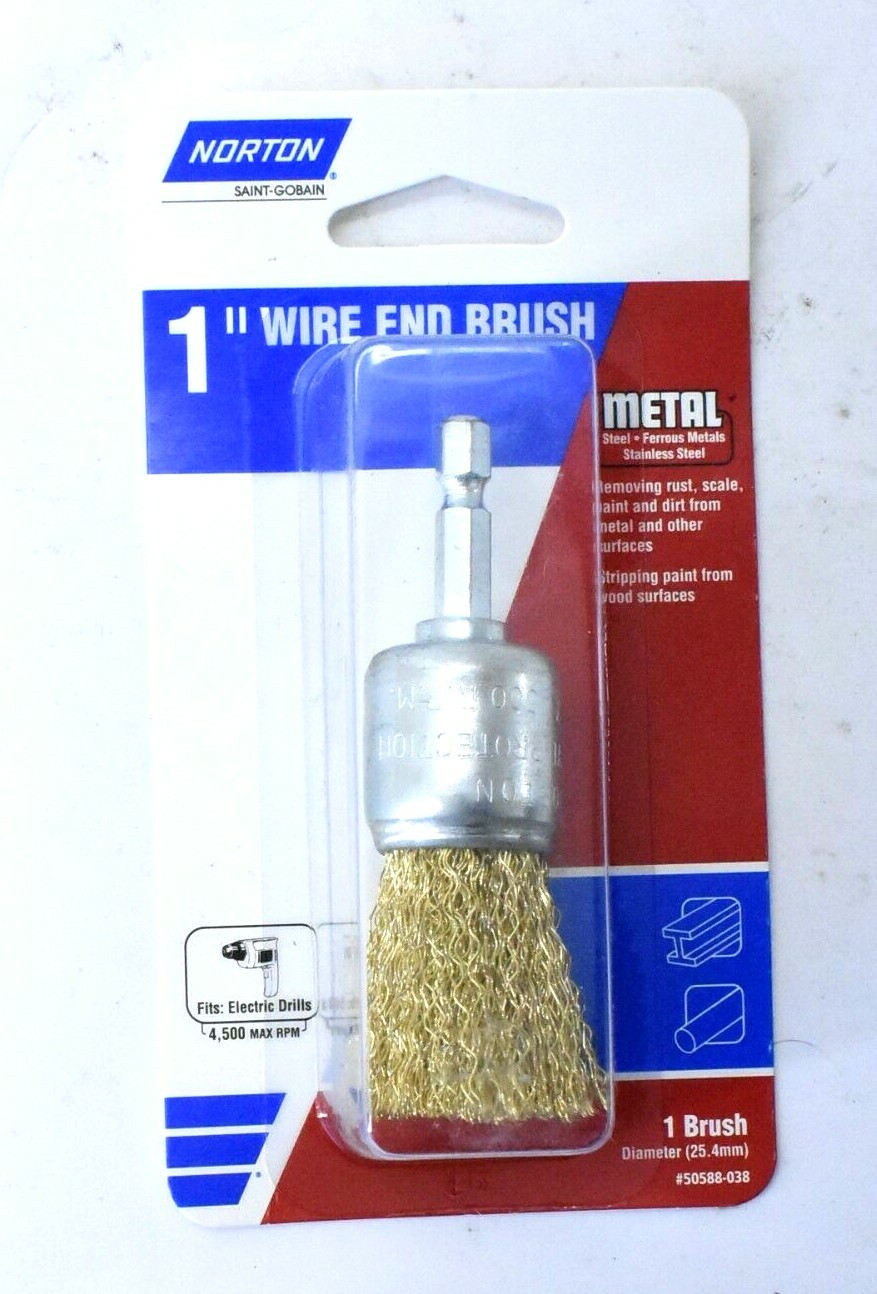 Norton 1″ Coarse Wire End Steel Brush Electric Drill Cleaning And Deburring