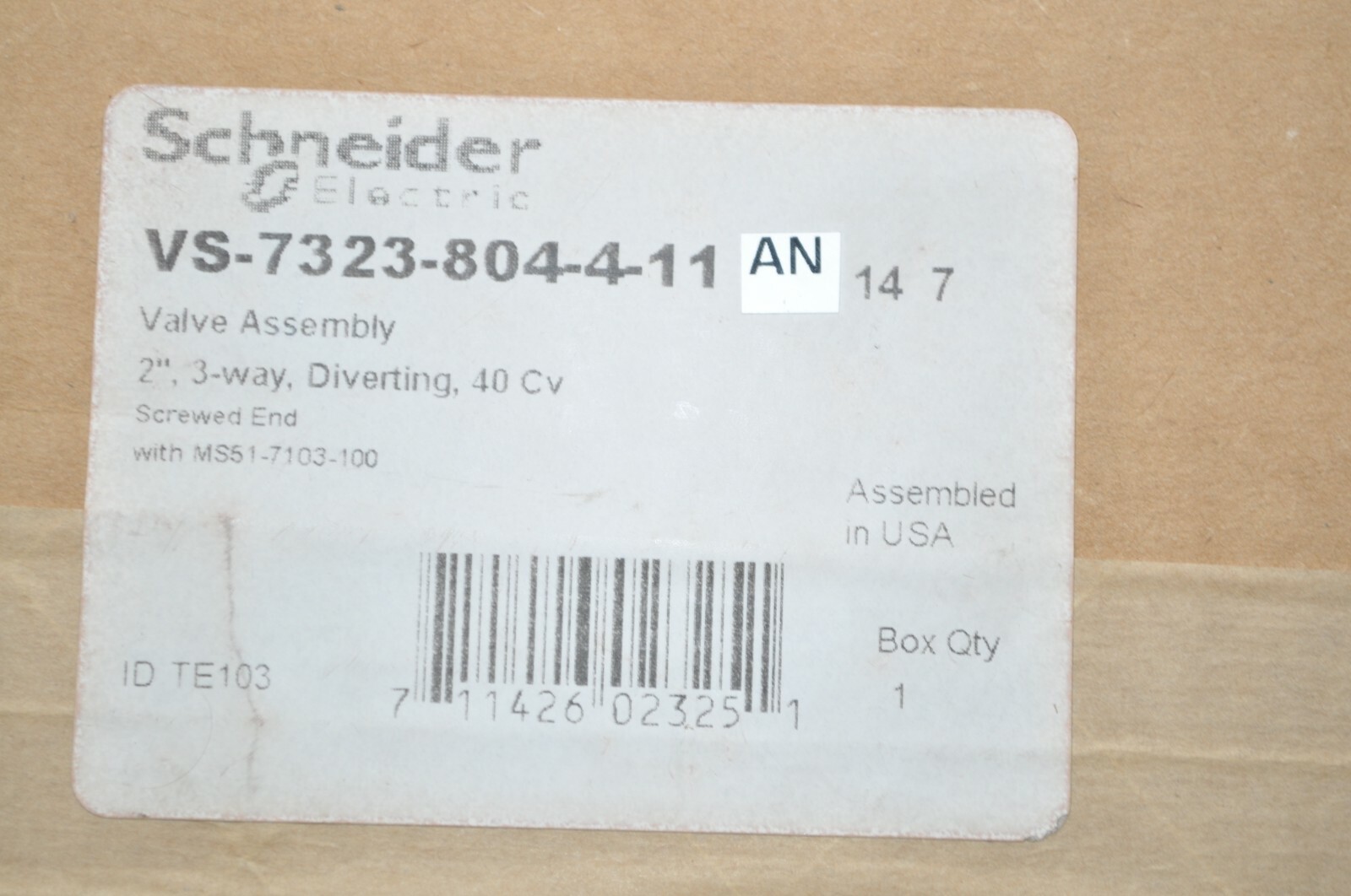 NEW Schneider Electric 2″ Npt Valve Assembly 3-Way Diverting VS-7323-804-4-11