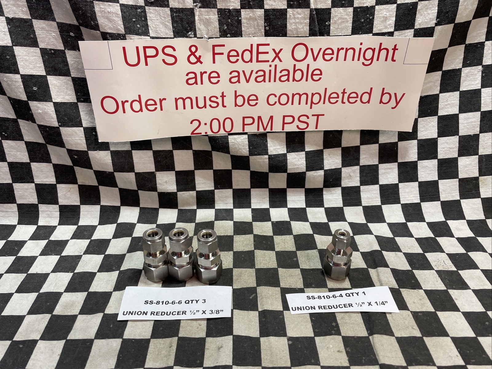 SWAGELOK SS-810-6-6, SS-810-6-4, REDUCER 1/2″/3/8″/1/4″ LOT OF 4 SHIPSAMEDAY#R38