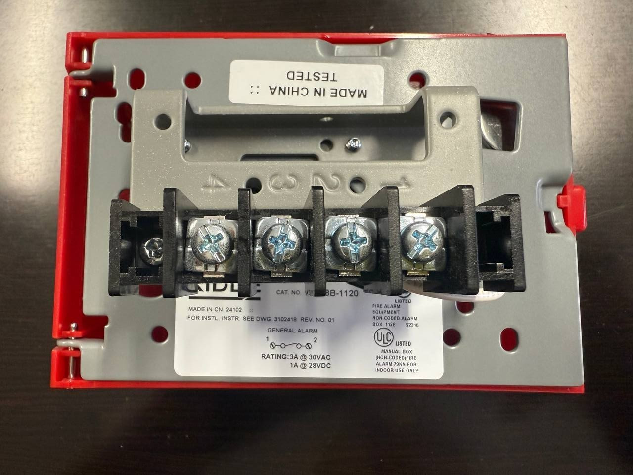 KIDDE K-278B-1120 Fire Alarm Pull Station Red 3-5/8″ D 405F23