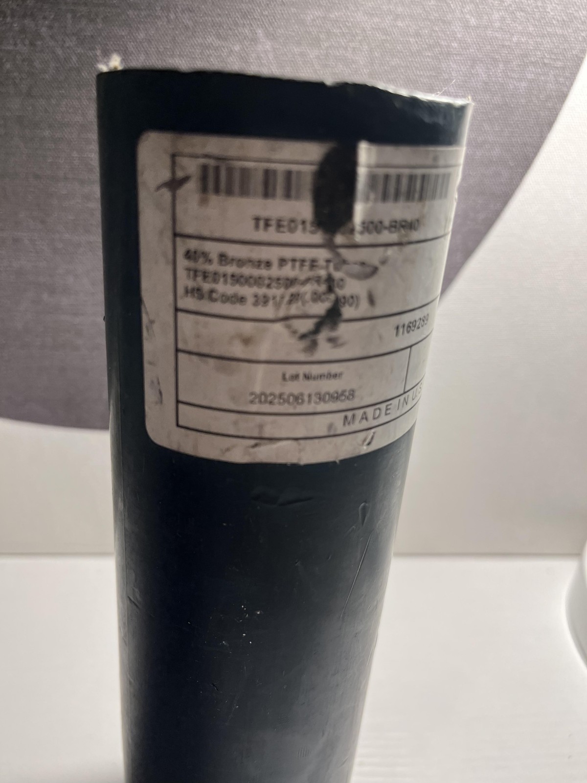 40% Bronze PTFE Tube Bushing Stock TFE0150002500-BR40 Rod Material Made In USA