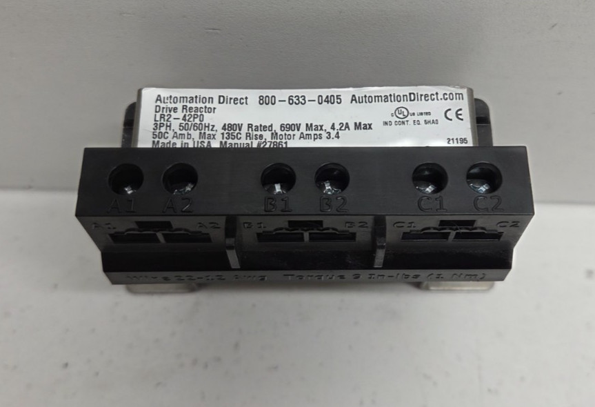 NEW NO BOX! AUTOMATIONDIRECT 460V 2HP 3.4A 3PH LINE REACTOR LR2-42P0
