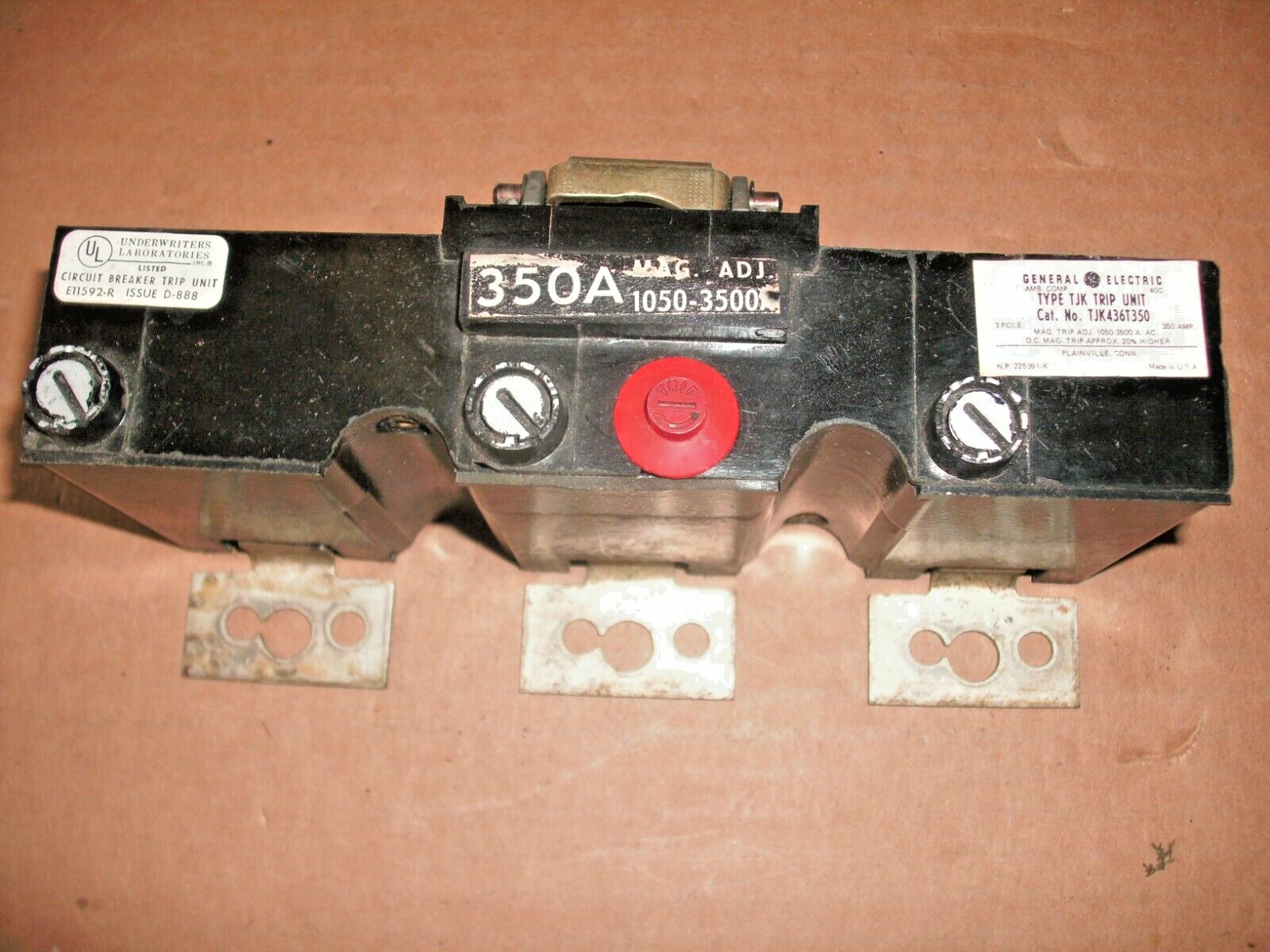 GENERAL ELECTRIC TJK436T350 350A 600V 3 POLE TRIP UNIT