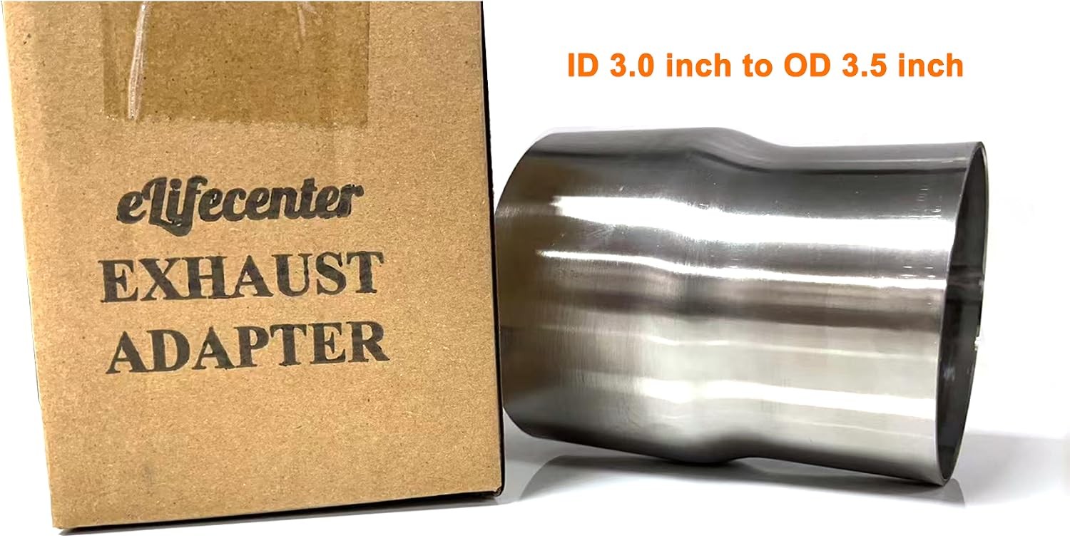 Universal Stainless ID 3 inch to OD 3.5 inch Exhaust Adapter Reducer | Seamless