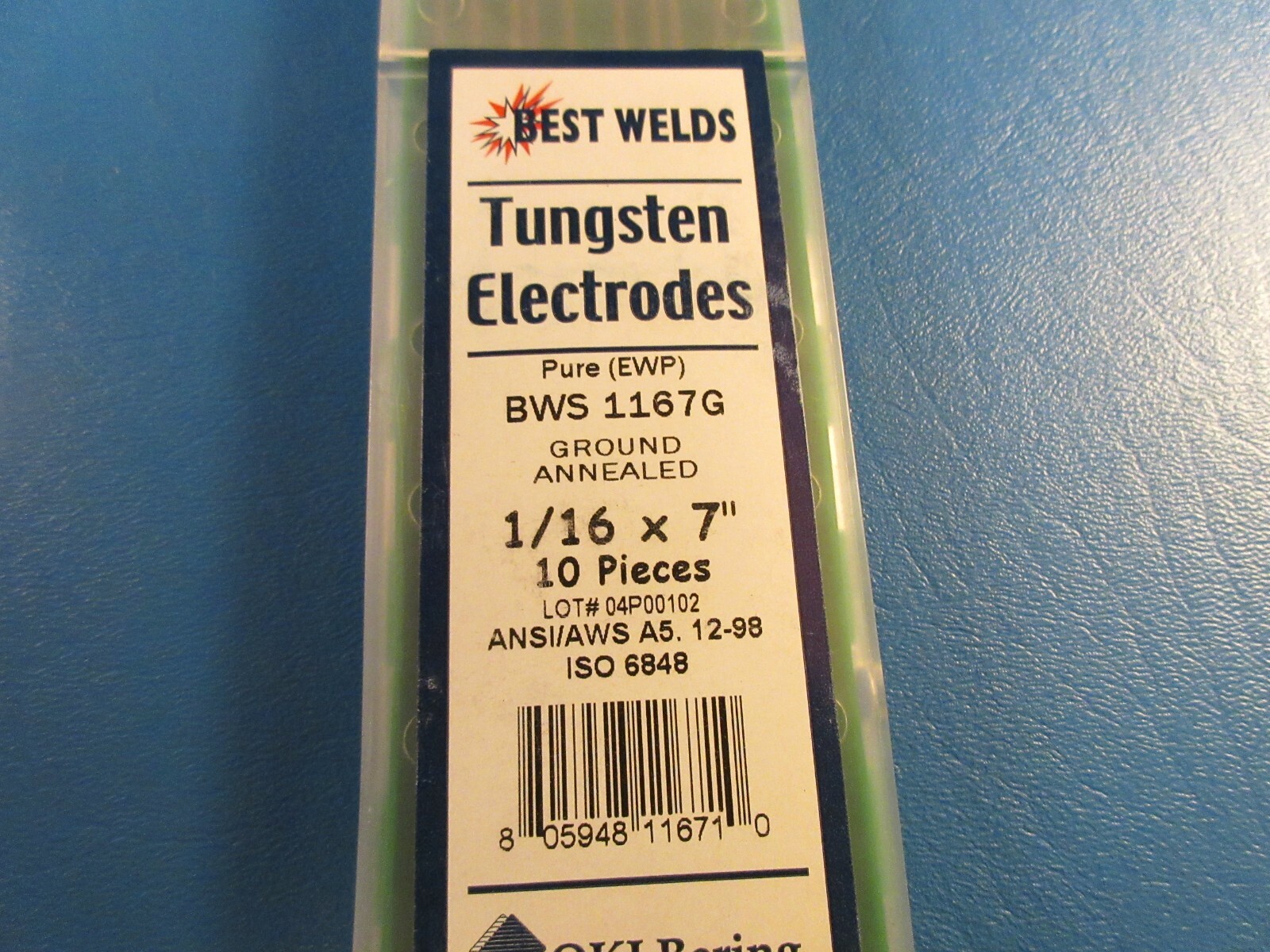 Package of 10 Best Welds 1/16 x 7″, BWS1167G, Tungsten Electrodes