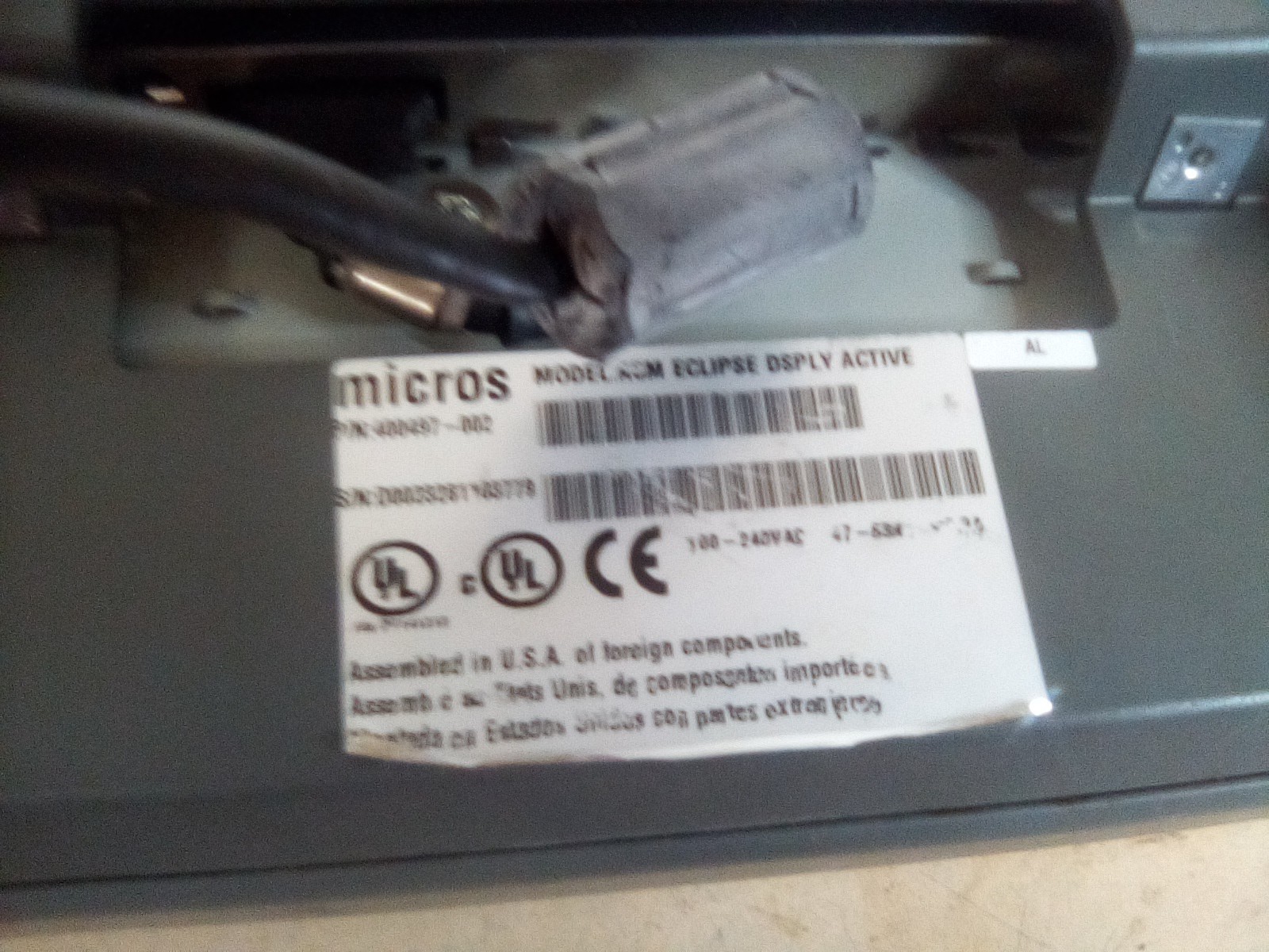 Micros 400497-002 ASM Eclipse Display Active