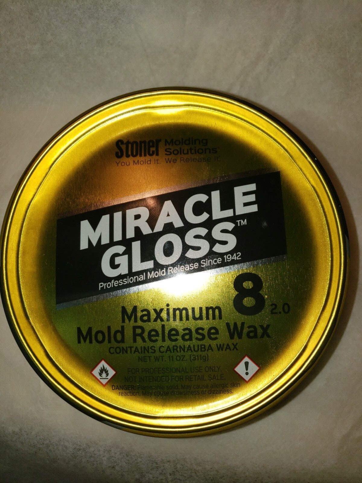 STONER WAX, FORMERLY MEGUIAR’S MIRROR GLAZE MAXIMUM 8 MOLD RELEASE WAX 11 oz.