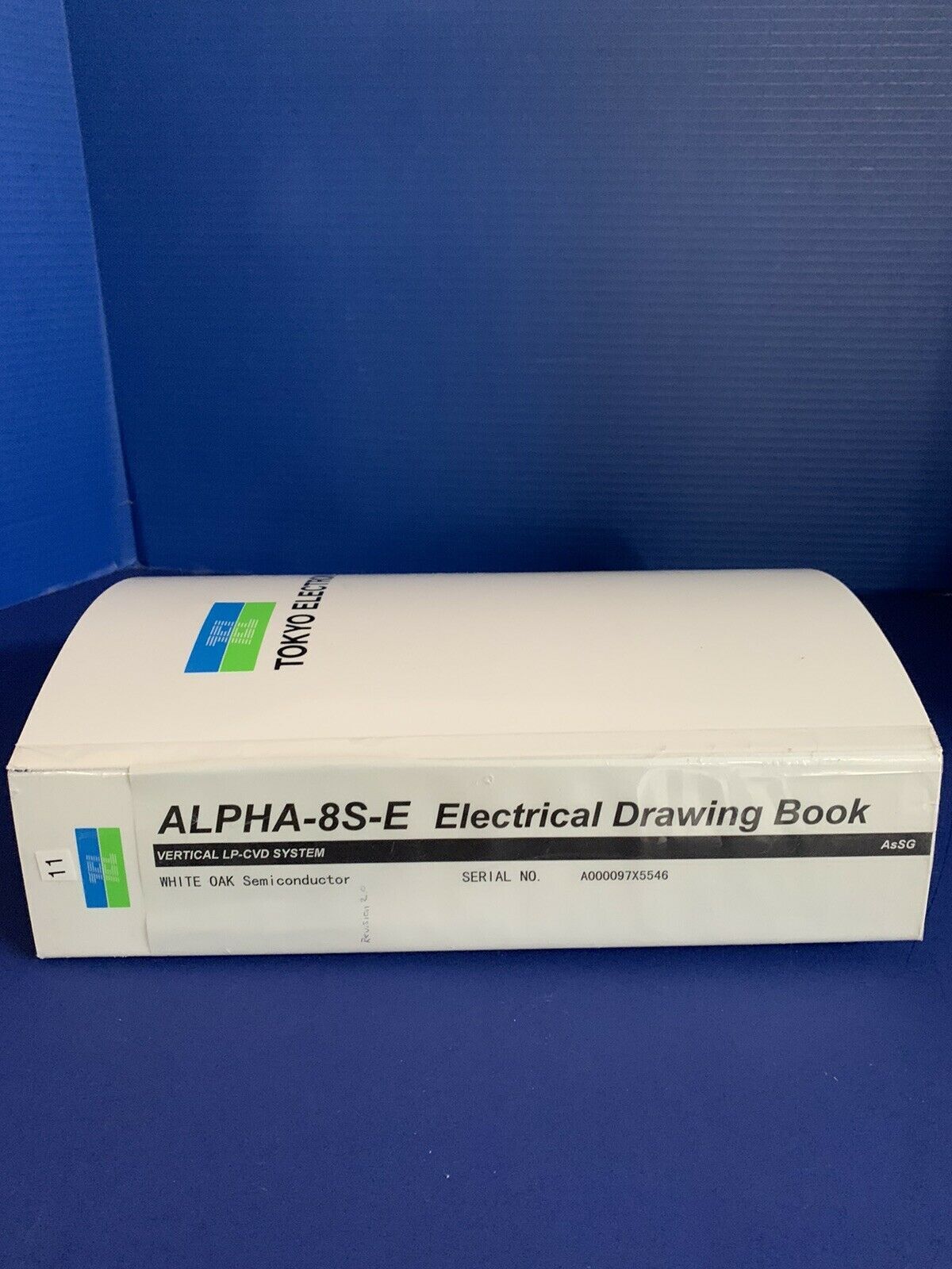 Tokyo Electron ALPHA-8S-E Vertical LP-CVD AsSG Electrical Drawing Book