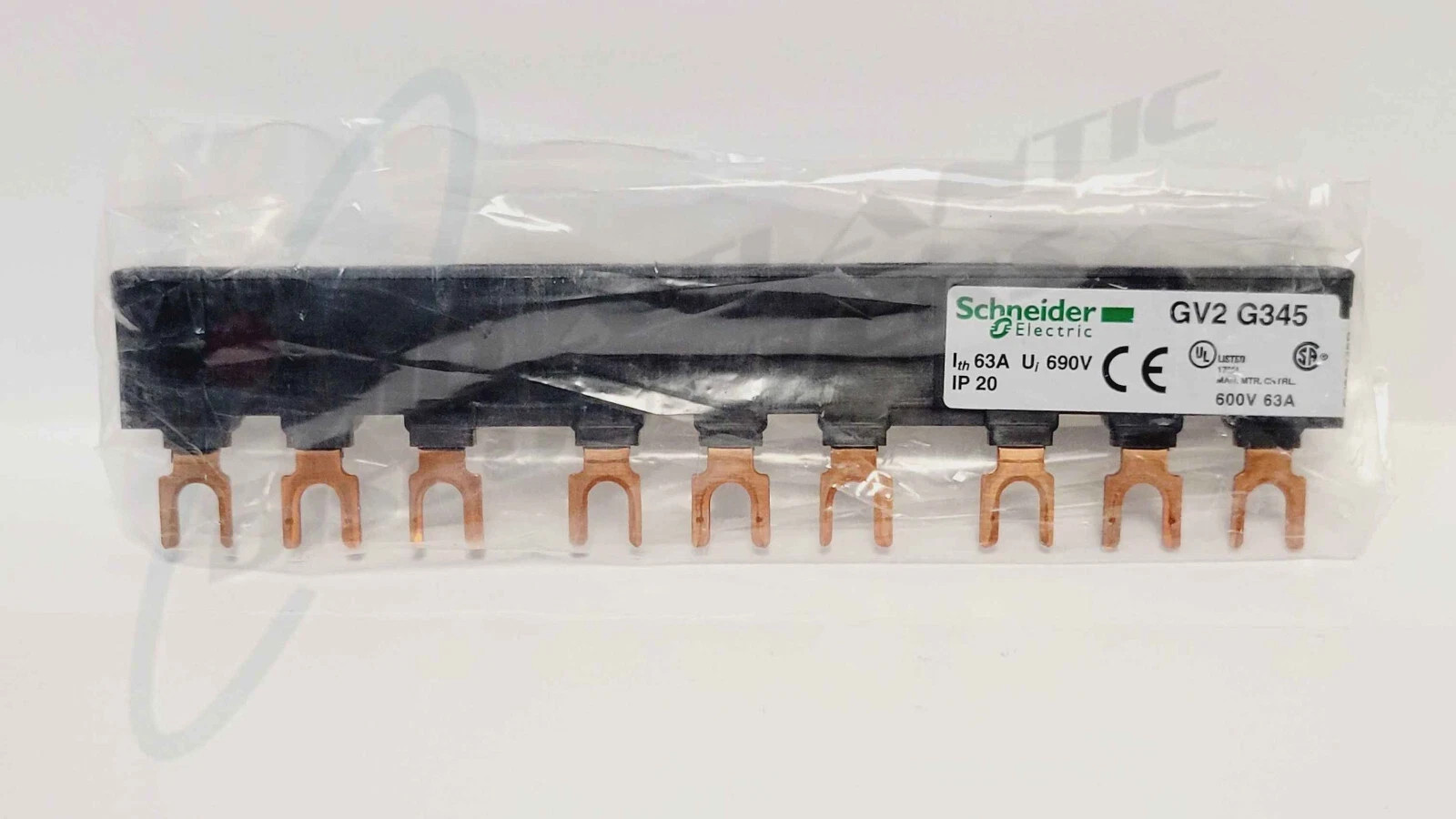 Schneider Electric GV2G345 Busbar Link, 3-Phase, 63A, 690V, TeSys GV2 Series