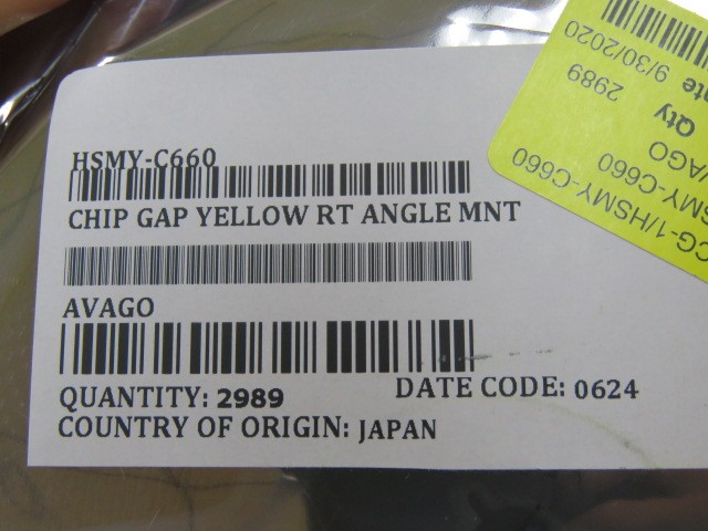 AVAGO HSMY-C660 Qty of 2900 per Lot CHIP GAP YELLOW RT ANGLE MNT