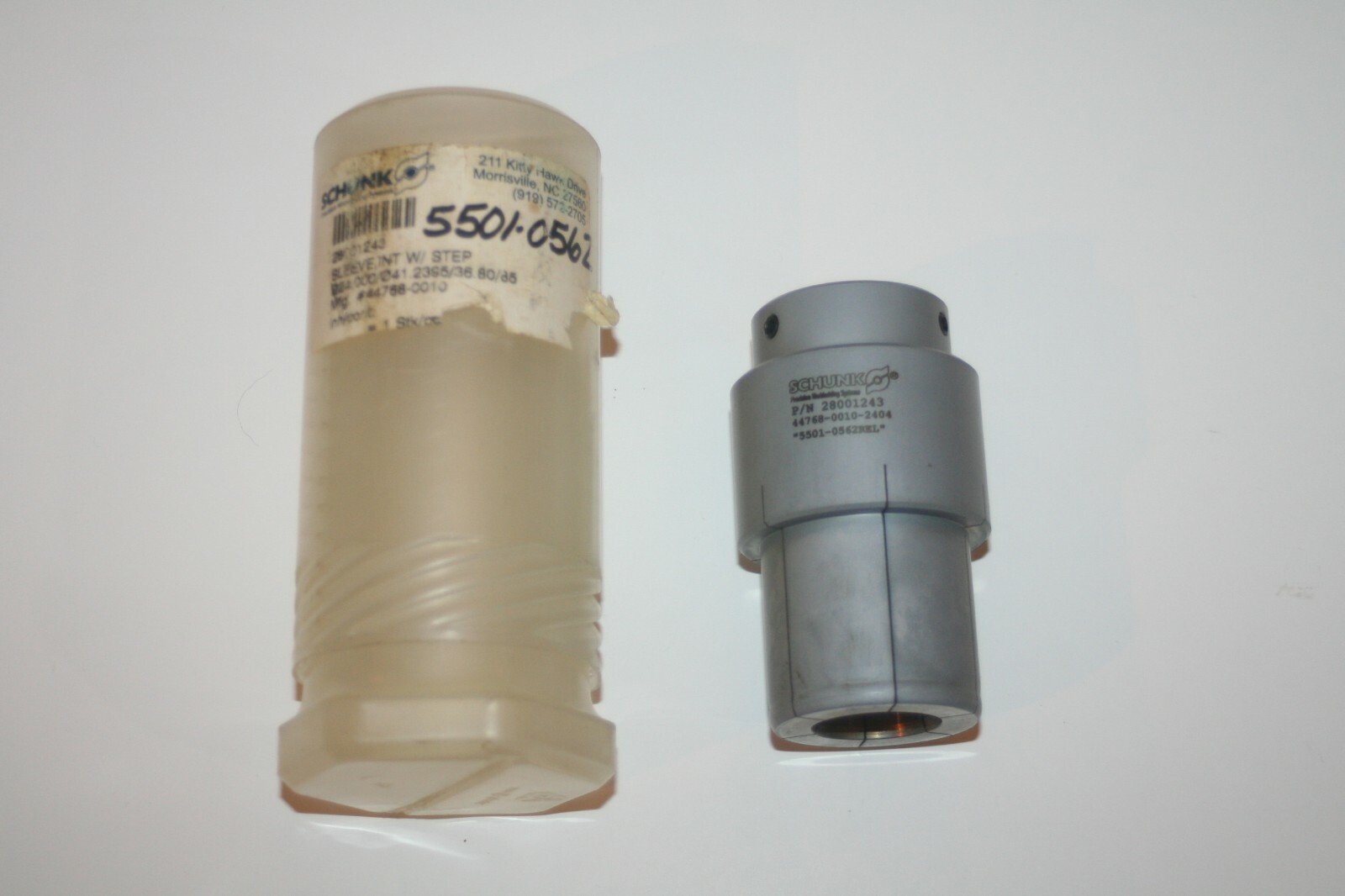 SCHUNK 28001243 Intermediate Sleeve w/Step 24mm ID, 41.2395 mm OD * NEW *