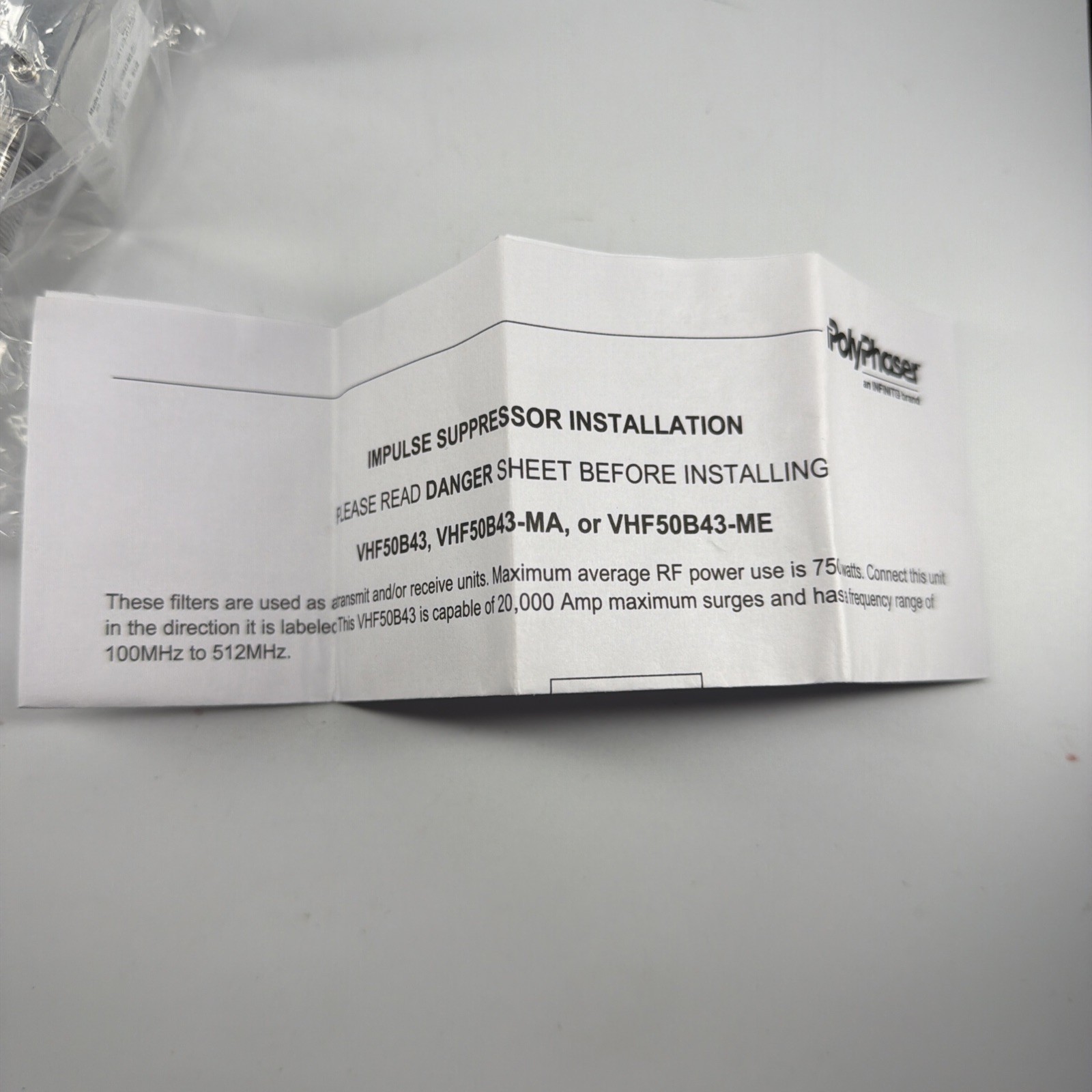 PolyPhaser VHF50B43-MA-BU 4.3-10 M/F COAXIAL RF SURGE PROTECTOR 100MHz NEWSEALED