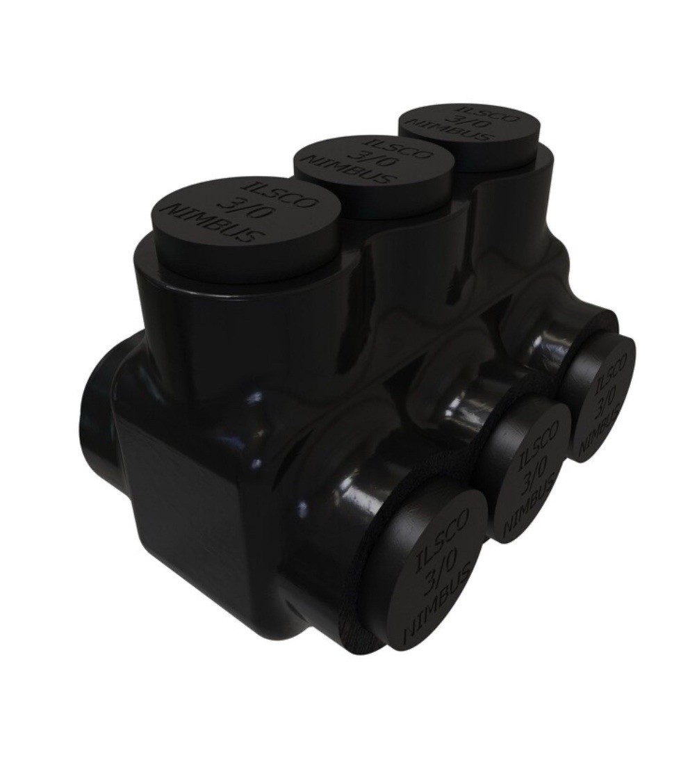 Ilsco PBTD Nimbus Insulated Aluminum Multi-Tap Connector, 3/0-6, 3 Ports
