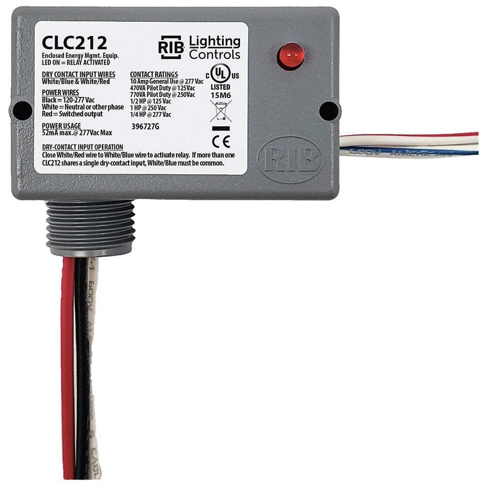 RIB CLC212 Pre-Wired Relay,277VAC,SPST-NO,10A 19NE30