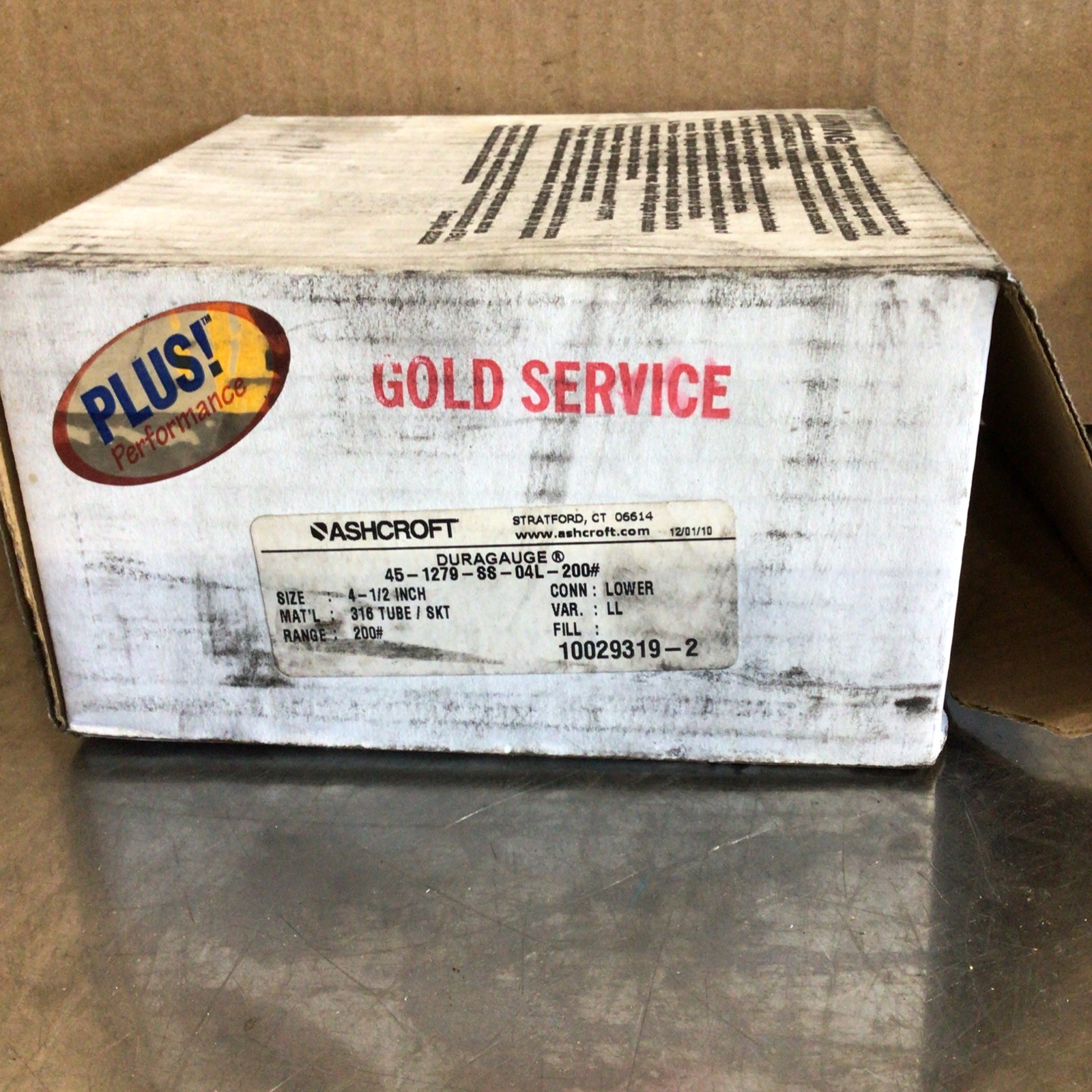 ASHCROFT 45-1279-SS-04L-200# TYPE 1279 DURAGAUGE PRESSURE GAUGE 0-200 PSI NOS