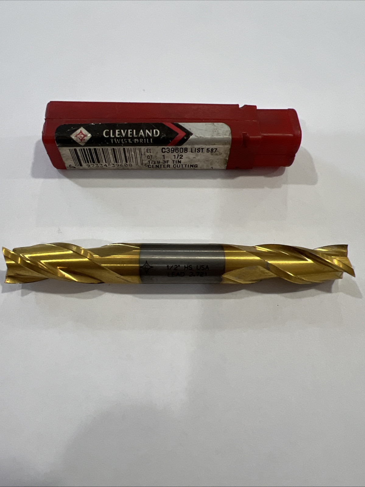CLEVELAND C39608 Sq. End Mill,Double End,HSS,1/2″ 31C286