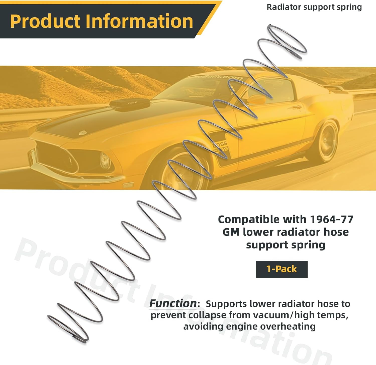 Compatible with 1964-77 GM Lower Radiator Hose Support Spring, Radiator Spring,