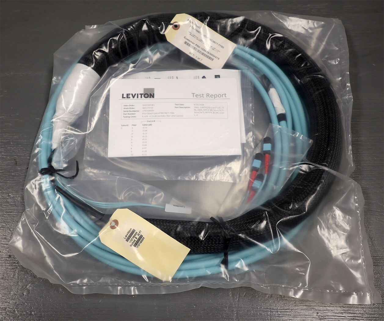 Leviton FTU-FW4072JJ034F36C36CY-YYBS OPT-X Unity Ultra-Low Trunk Cable New