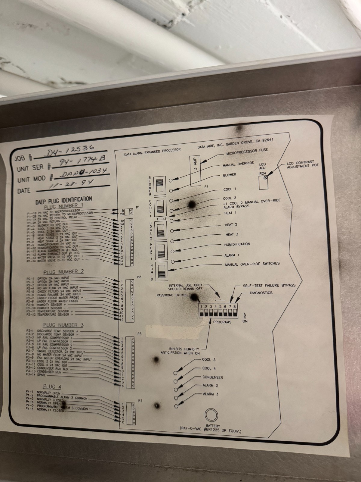 Data Aire Inc. DA Alarm Processor Control Interface DAPU-103