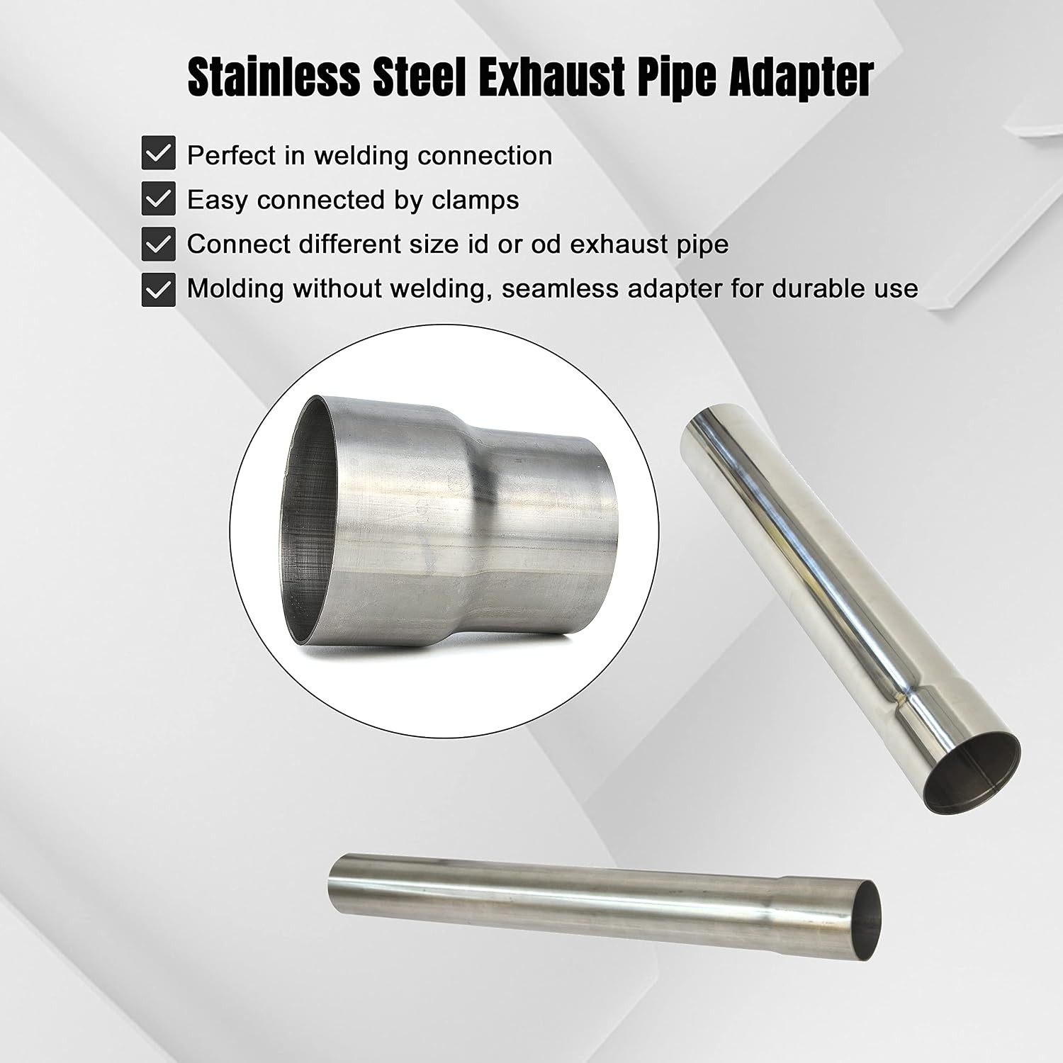 Stainless Steel Exhaust Adapter 3 inch ID to 3.5 inch OD Universal Reducer