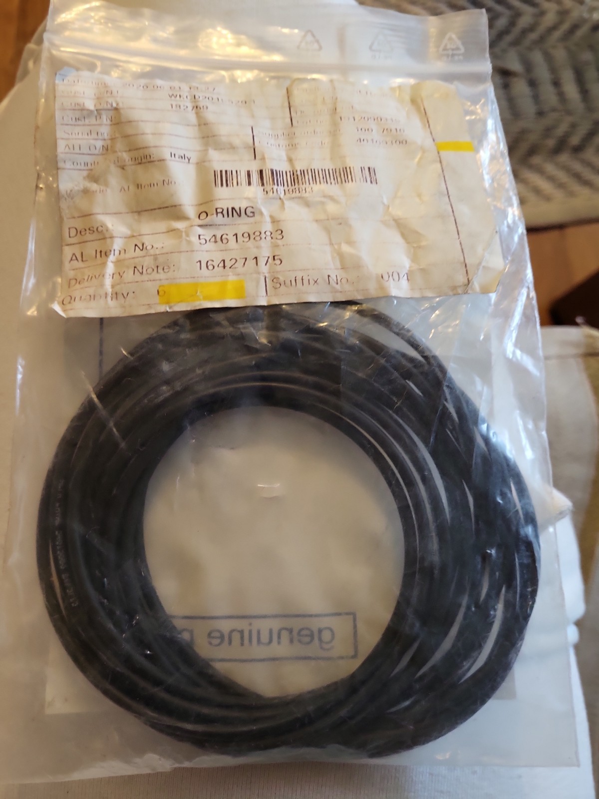 Alfa Laval O-Ring Part #54619883 Genuine Parts