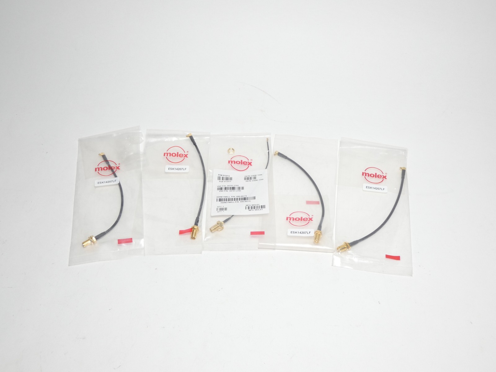 *Lot of 5* Honeywell Molex 89761-2705 SMA Jack to MCRF RF Micro-Coaxial Cable…