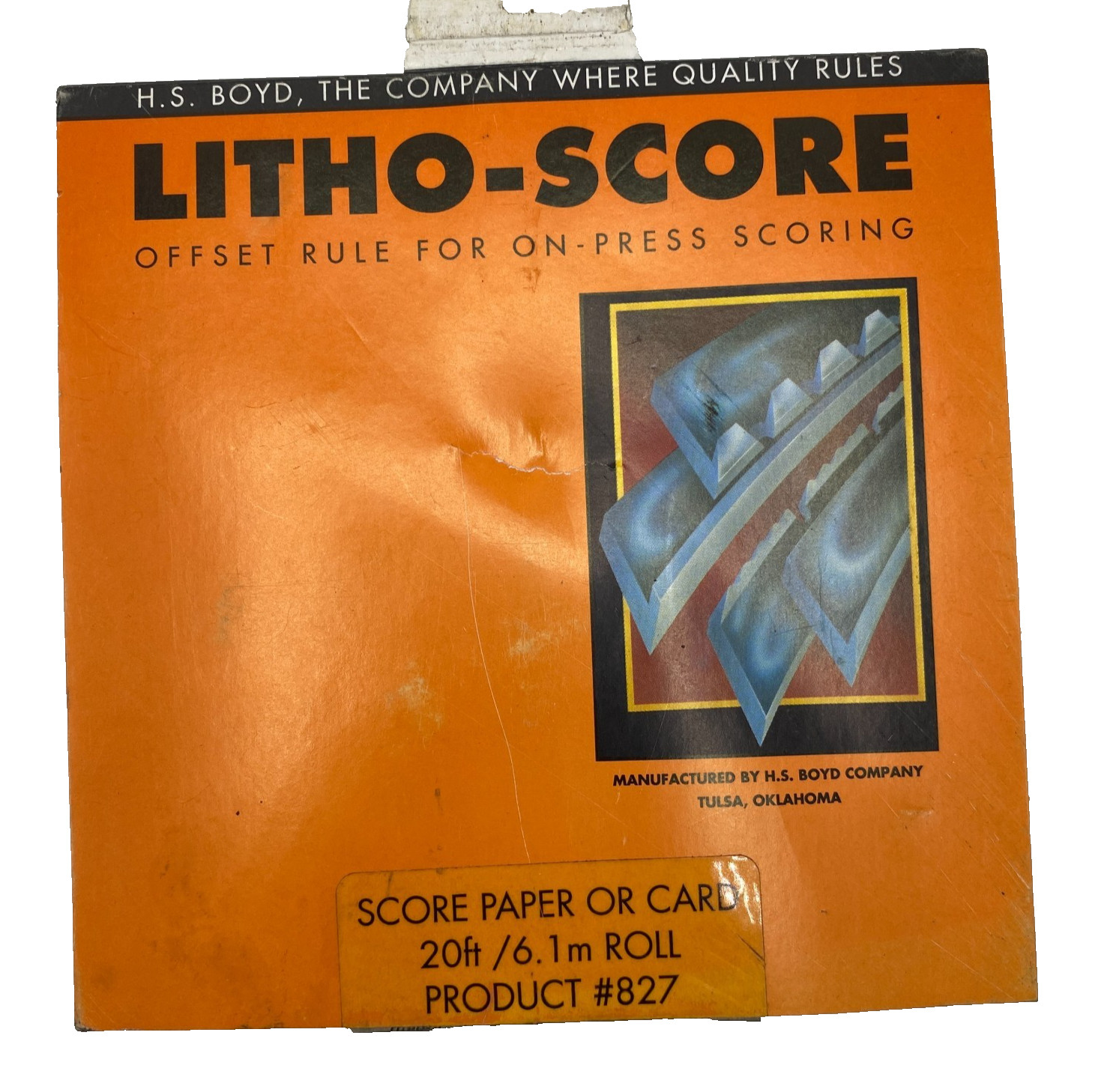 H.S. BODY LITHO-SCORE PAPER OR CARD 20ft /6.1m ROLL PRODUCT: 827, OFFSET RULES