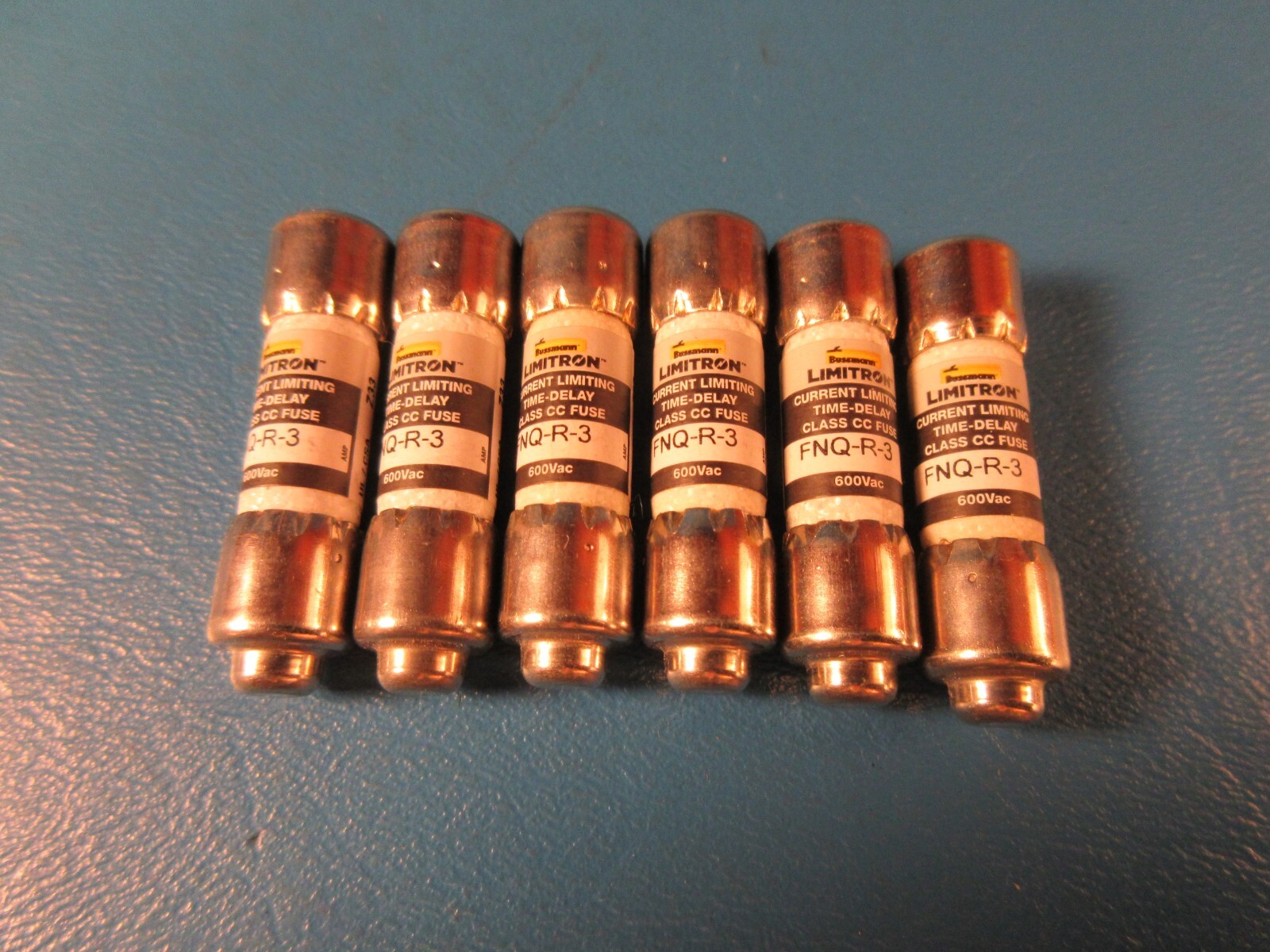 LOT OF 6 BUSSMANN LIMITRON FNQ-R-3, FUSES, 600VAC, 3 AMP