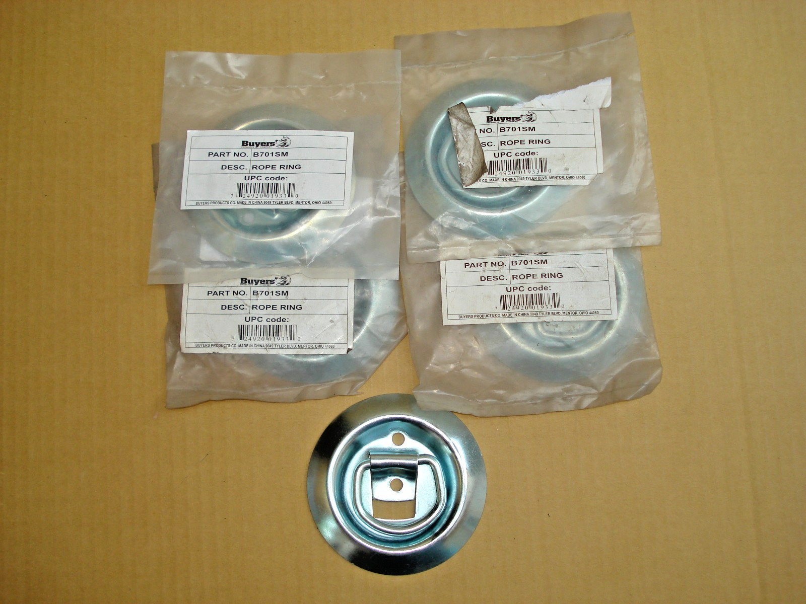 LOT OF 5 BUYERS PRODUCTS SURFACE MOUNT STEEL ROPE RINGS B701SM (NEW)