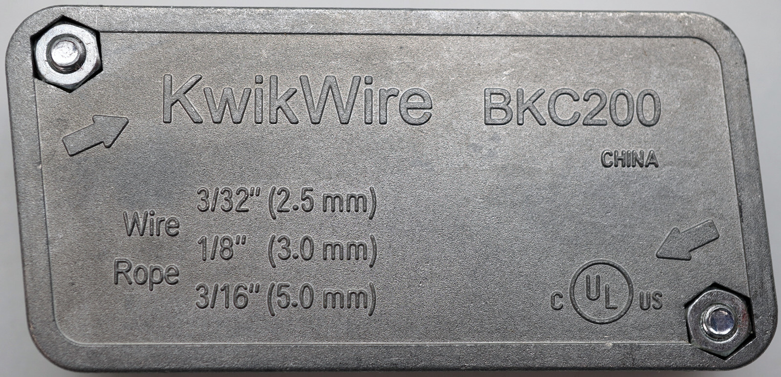 Eaton B-Line BKC200 KwikWire 3/32″, 1/8 “, & 3/16” Wire Rope Clamps