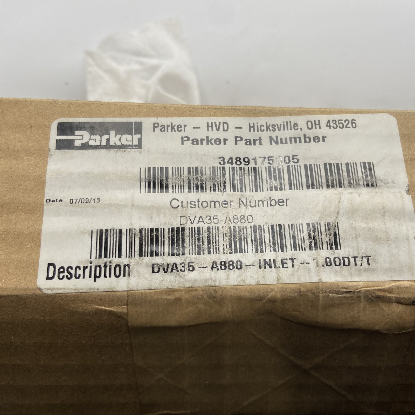 Parker – 3489175005, DVA35 A880 INLET -1.00DT/T – Genuine-New