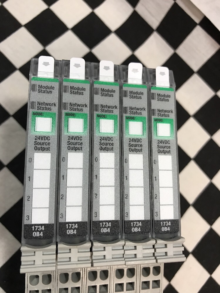 LOT OF 5, Allen Bradley Output Module, 1734-0B4, 1734-RTBS, 1734-MB, #1329C