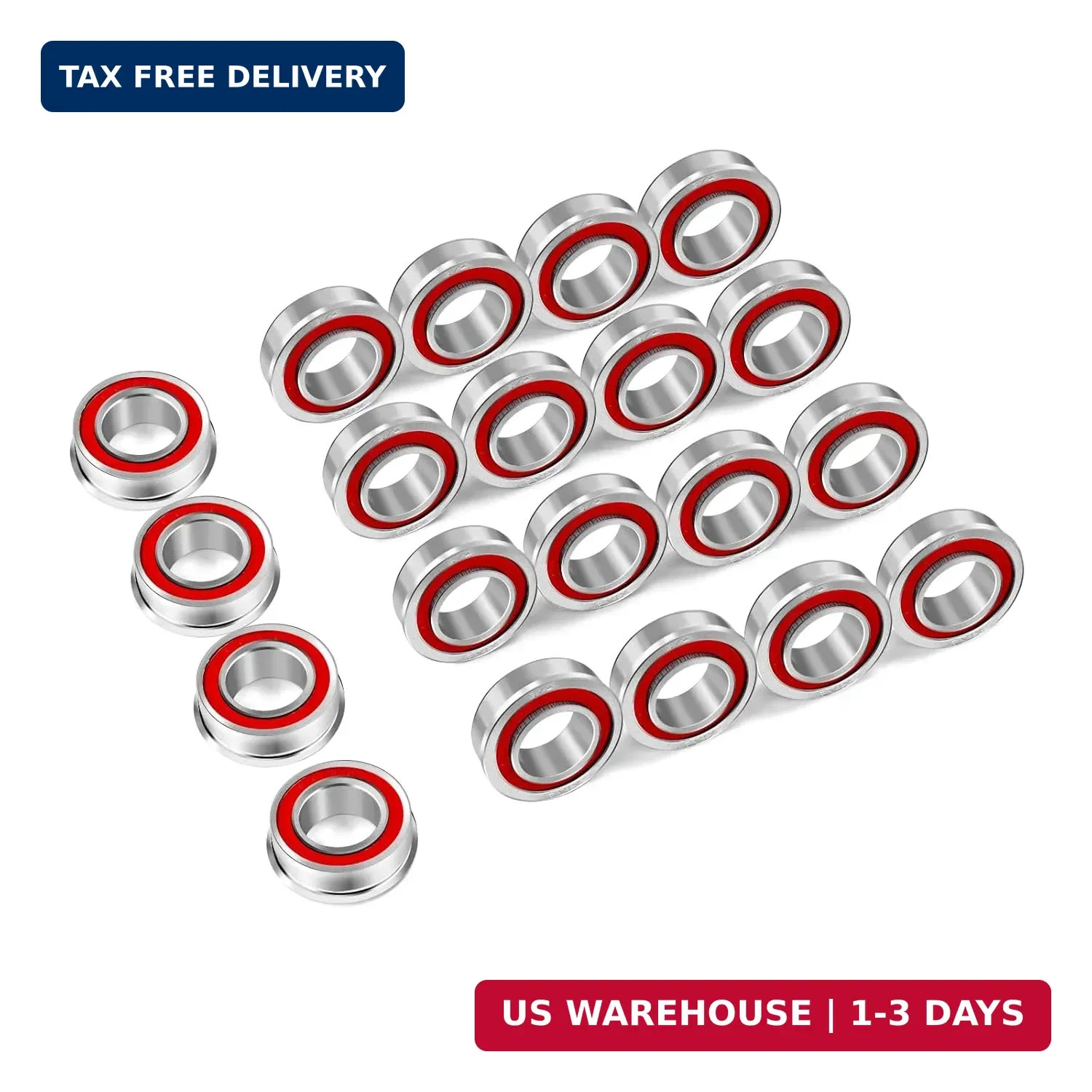 XiKe 20 Pcs Flanged Ball Bearings ID 3/4″ x OD 1-3/8″, Applicable for Lawn Mower