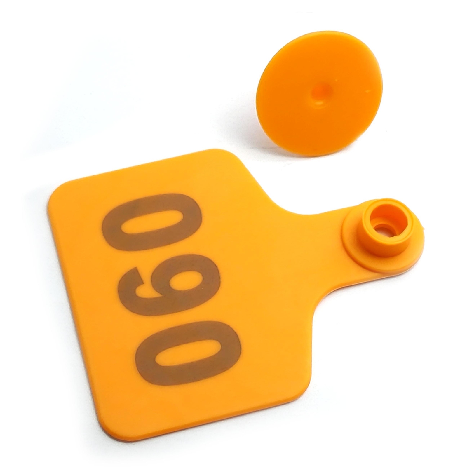 US Stock 100x Orange 001-100 Number Plastic Livestock Ear Tag 3″ x 2.4″ For Cow