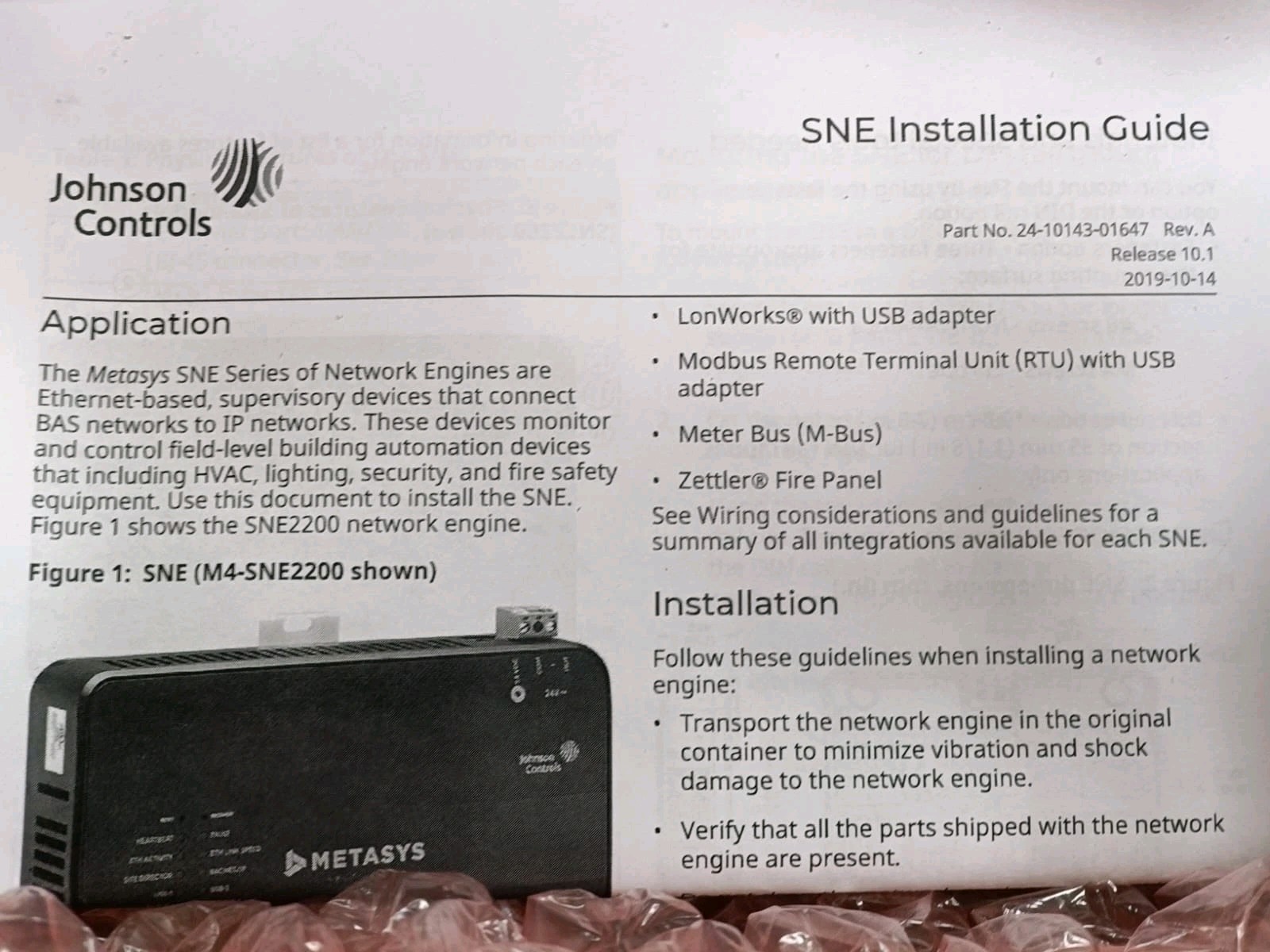 JOHNSON CONTROLS SNE22000 METASYS M4-SNE22000-0