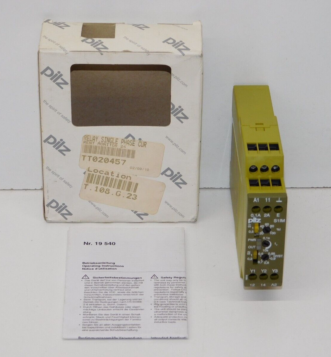 New Pilz 828020 S1IM 24VAC IM 0.01-15A Safety Relay Module Unit Made in France
