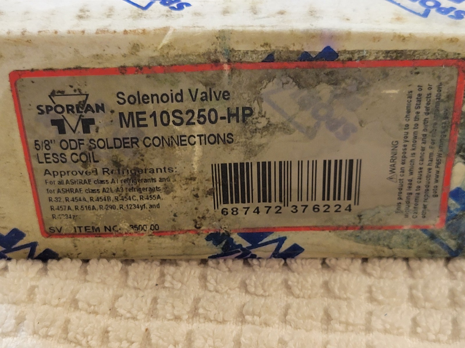 SPORLAN ME10S250-HP SOLENOID VALVE W/OUT COIL 5/8″ ODF NOS NIB MKC-2 New in Box