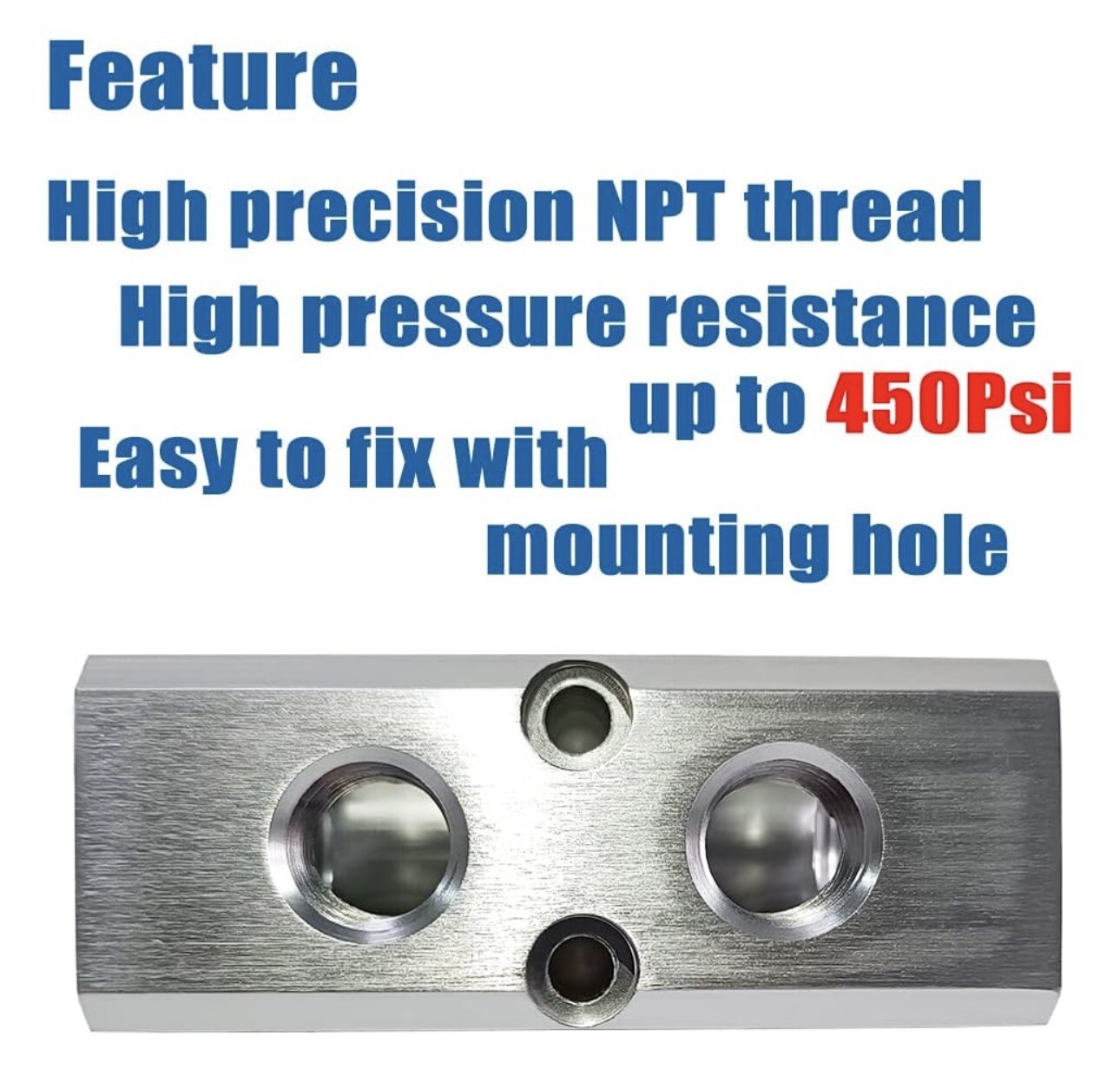 Quality 2 Way 4 Port Air Manifold 1/2″ NPT Supply Port 1/4″ NPT Outport with Mou