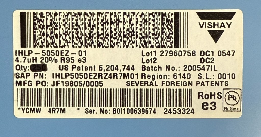 80 Pcs IHLP5050EZER4R7M01 Fixed Inductors 4.7uH 20%