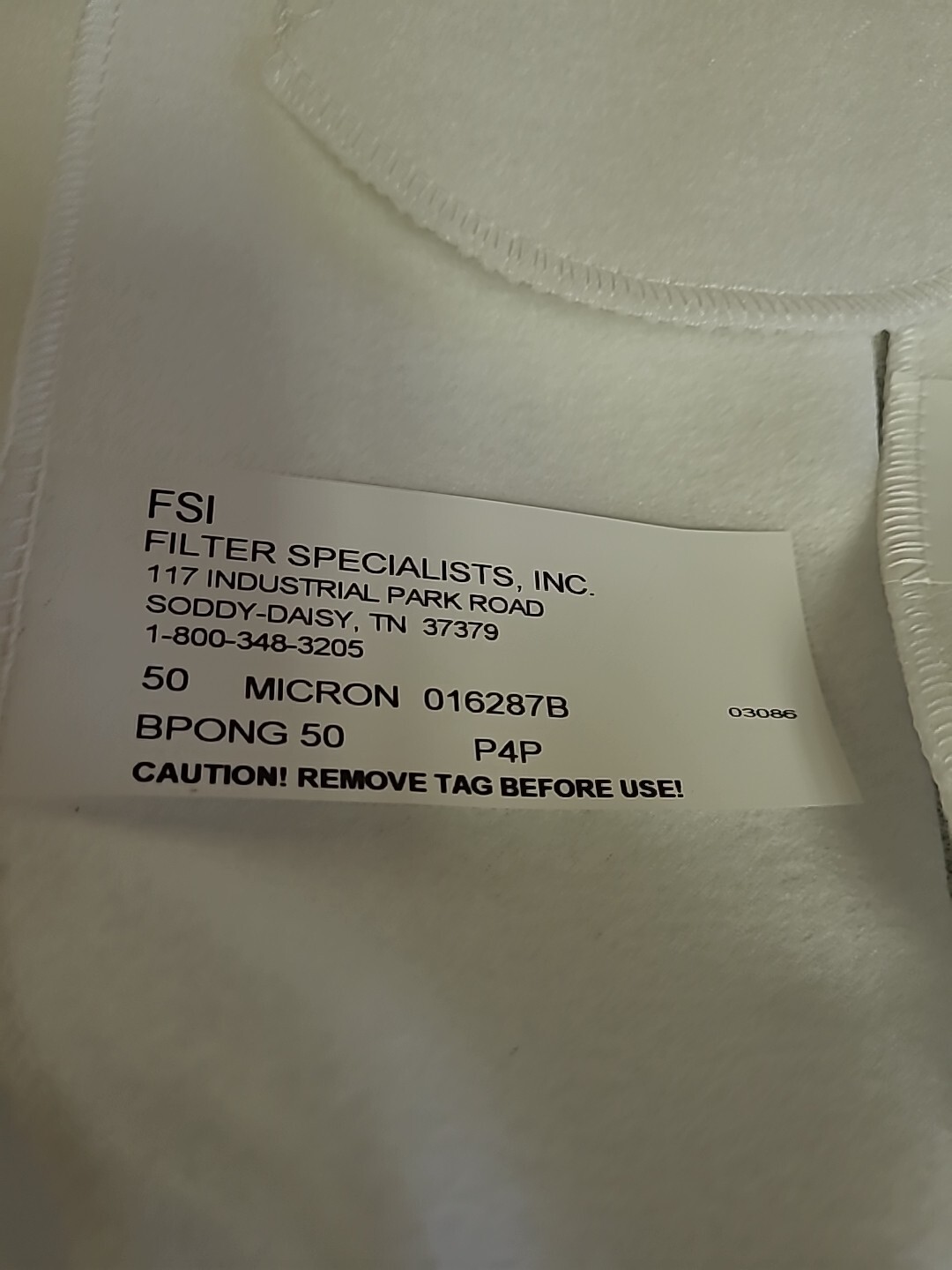 NEW FSI Polypropylene Filter Bags BPONG50P4P 50-Micron, Lot of 5 *FREE SHIP*