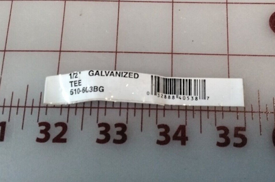 1/2″ Galvanized Malleable Iron Pipe Fitting Tee 510-603BG (Lot of 2)