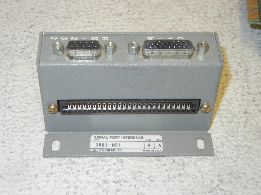 ALLEN BRADLEY 1771-JMB USED I/O BOARD W/ 2801-N21 SERIAL PORT INTERFACE 1771JMB