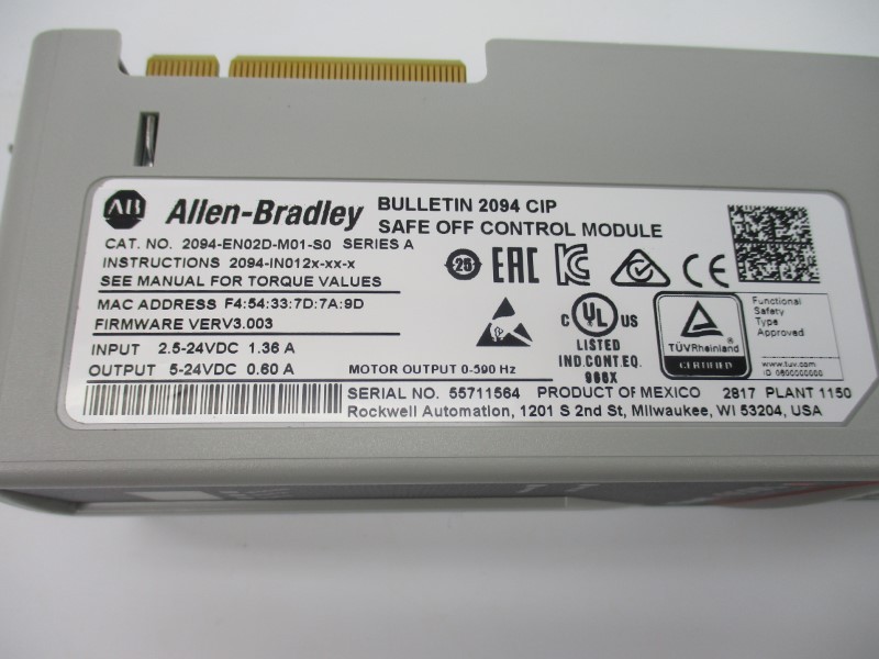 ALLEN BRADLEY 2094-EN02D-M01-S0 SER. A F/W V3.003 2.5-24VDC 1.36A NSNP
